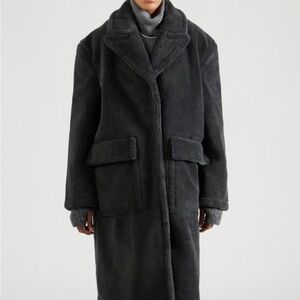 Topshop Charcoal Teddy Jacket